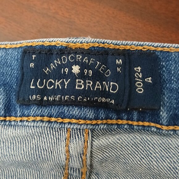 Lucky Brand Jeans Size 00 24 Bridgette Skinny Distressed Blue Denim Stretch - Picture 7 of 11
